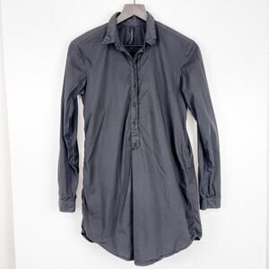 Transit Par Such Size 2 (US 6) Shirt Mini Popover Dress Black Stretch